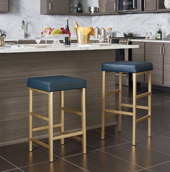 Porch and Den Moscato Gold 26 Inch Backless Counter Stool